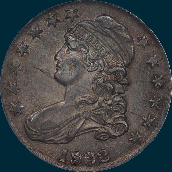 1832, O-120a, Small Letters, Capped Bust, Half Dollar
