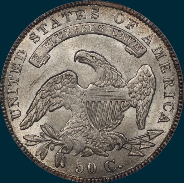 1834 O-118, capped bust half dollar