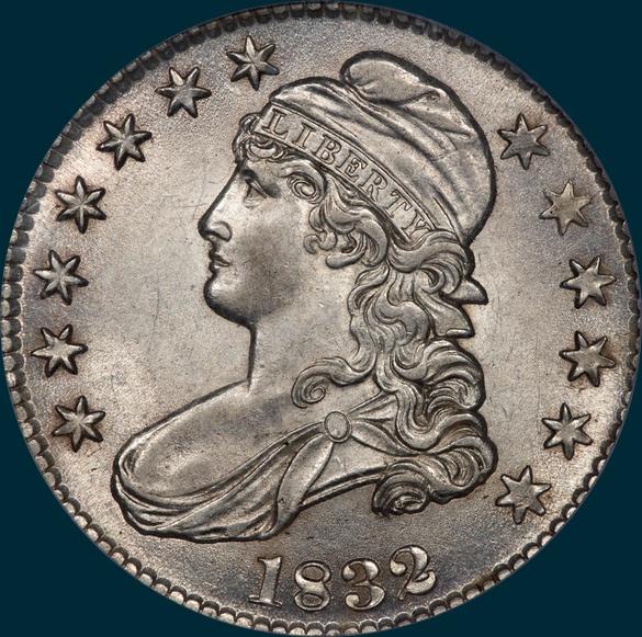 1832, O-121, Small Letters, Capped Bust, Half Dollar