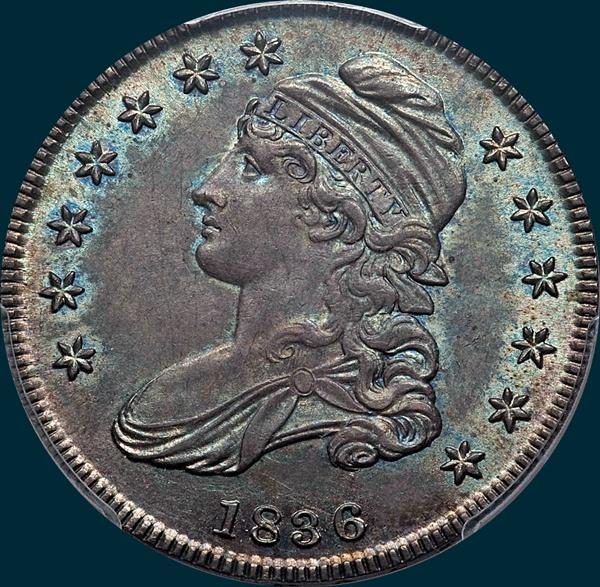 1836, O-101 Capped Bust, Half Dollar