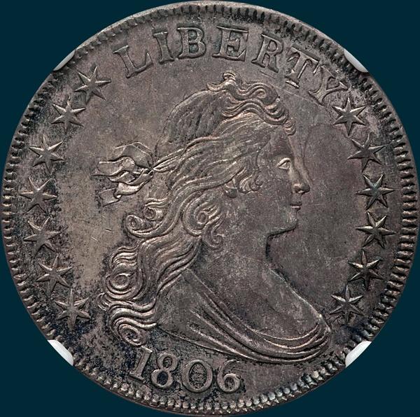 1806, O-114a, Draped Bust, Half Dollar, Pointed 6, Stem