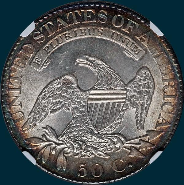 1824 over 4,  O-109, capped bust half dollar
