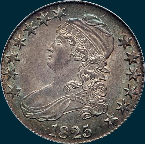 1825, O-106a, Capped Bust, Half Dollar