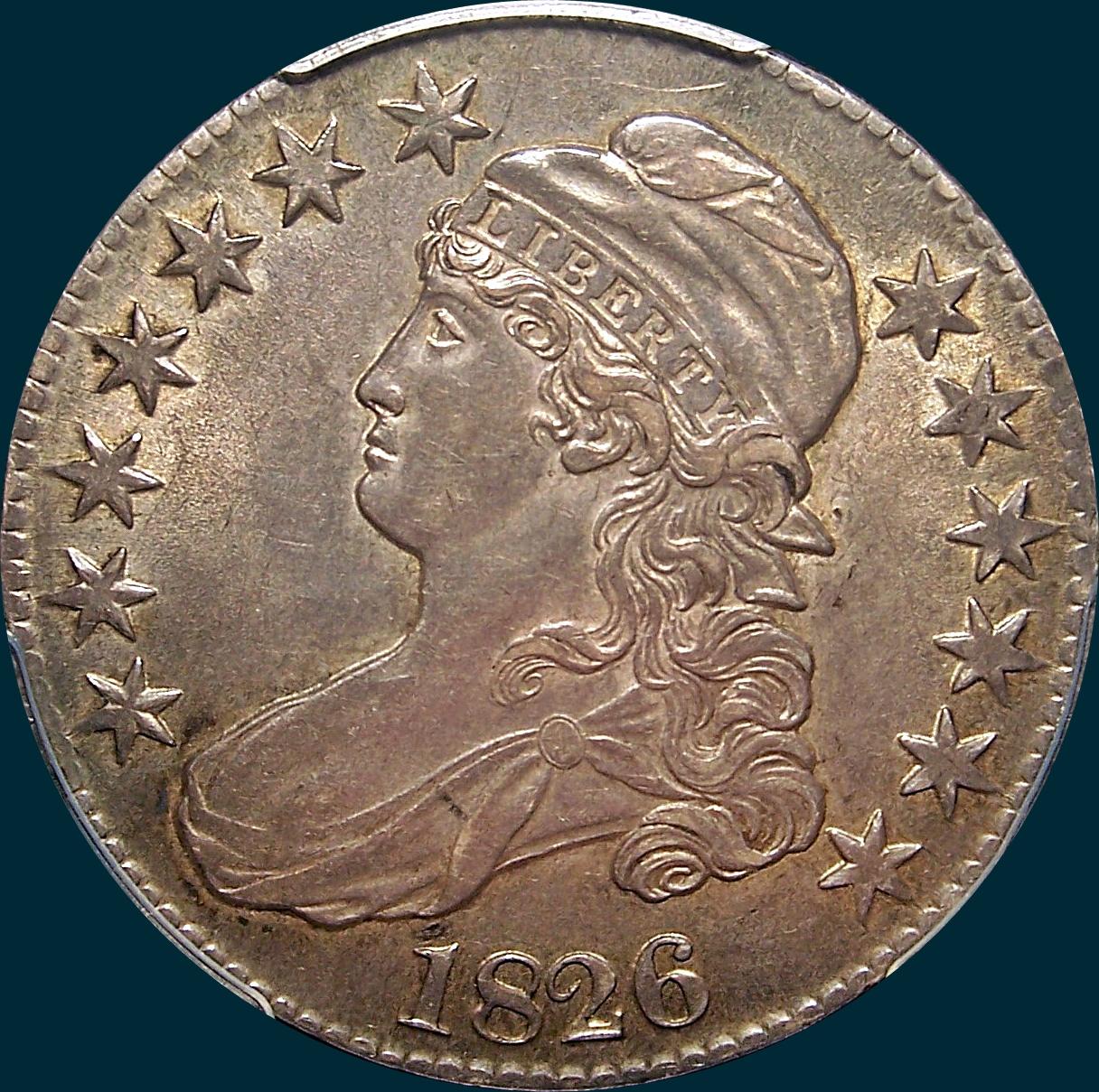 1826, O-109, Capped Bust Half Dollar