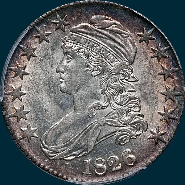 1826, O-117a, Capped Bust Half Dollar