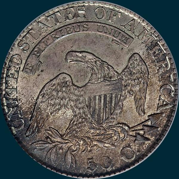 1826 O-120, capped bust half dollar