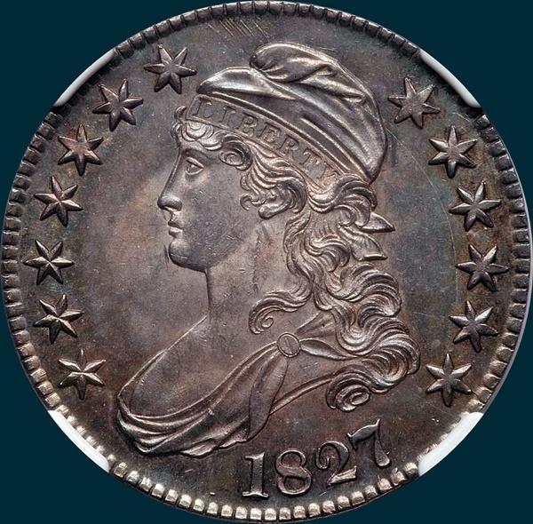 1827, O-113a, R4-, Square Base 2, Capped Bust, Half Dollar