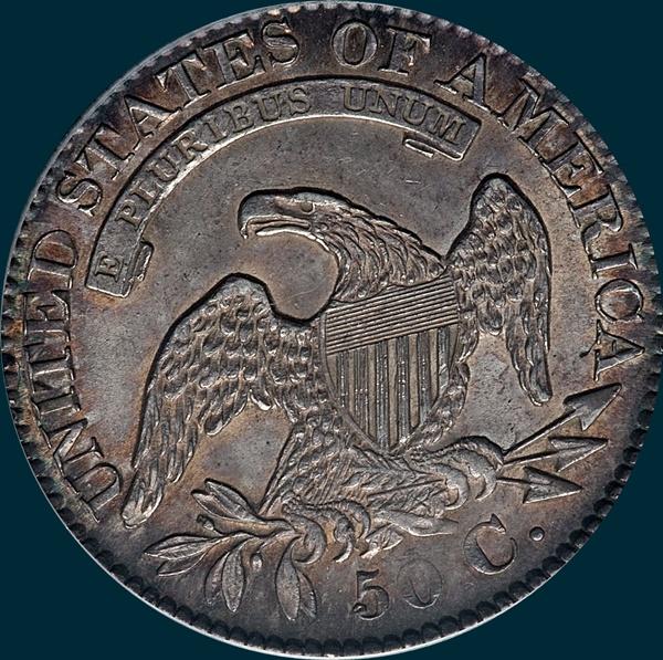1827 O-129, Capped bust half dollar
