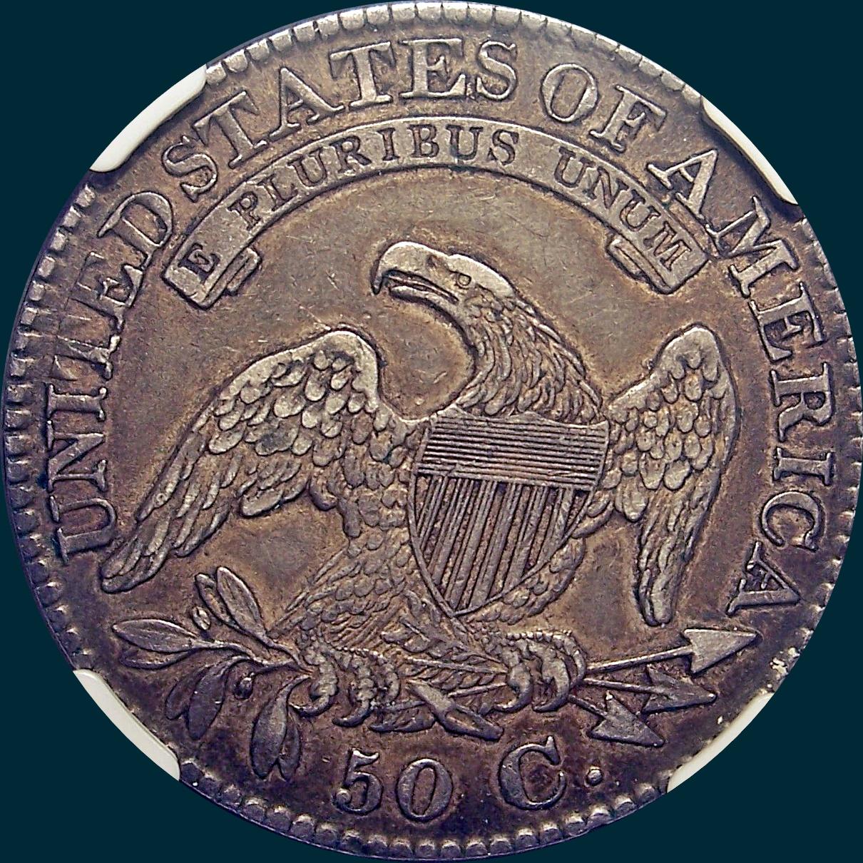 1827 O-130, Capped bust half dollar