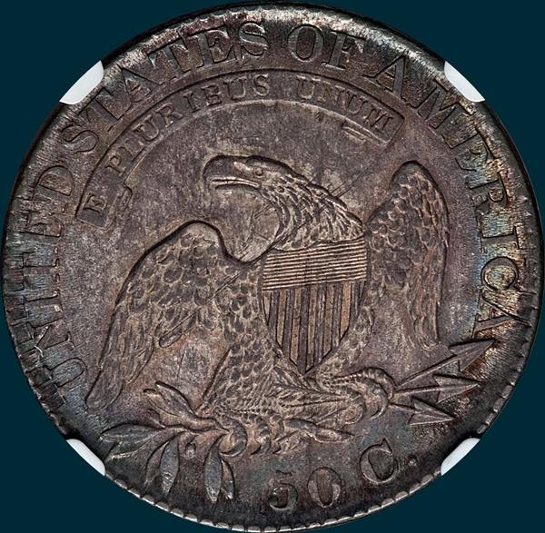 1827 O-138, Capped bust half dollar