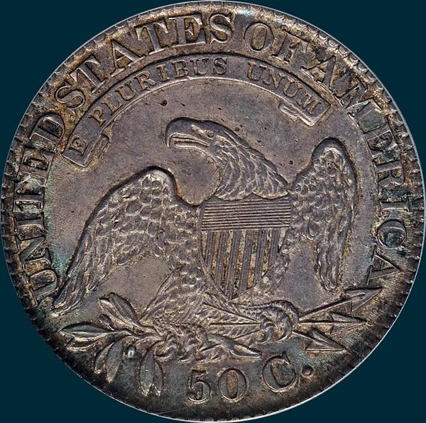 1827, O-140a, R5, Square Base 2, Capped Bust, Half Dollar