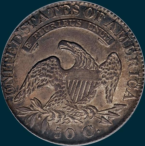 1827 O-144, Capped bust half dollar