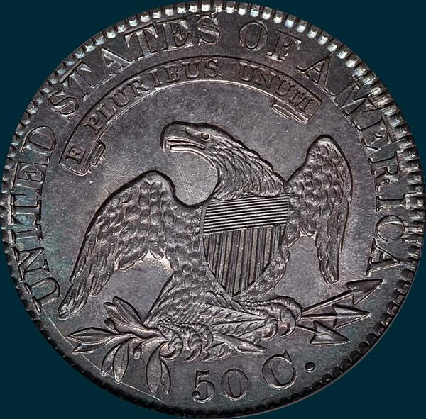 1828 O-115, small 8's large letters, capped bust half dollar