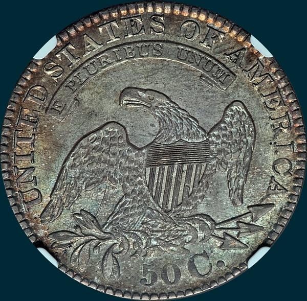 1829 O-119, capped bust half dollar