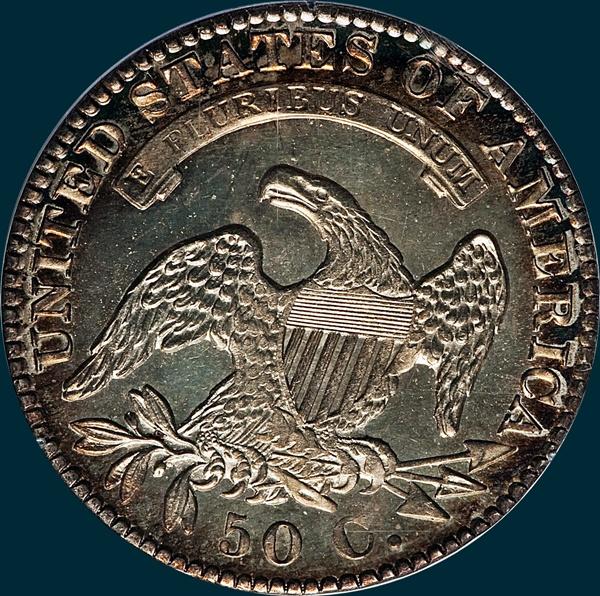 1829 O-108, capped bust half dollar