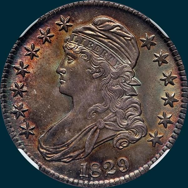1829, O-108a, Capped Bust, Half Dollar