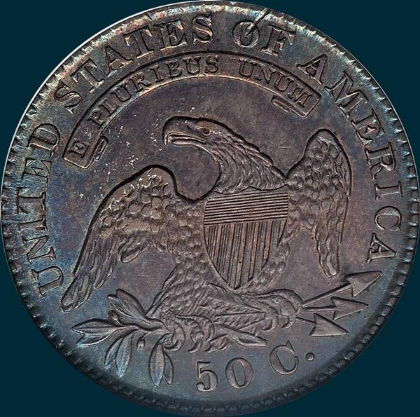 1830 O-102, small 0, capped bust half dollar