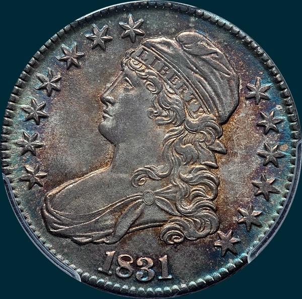 1831, O-108 capped bust half dollar