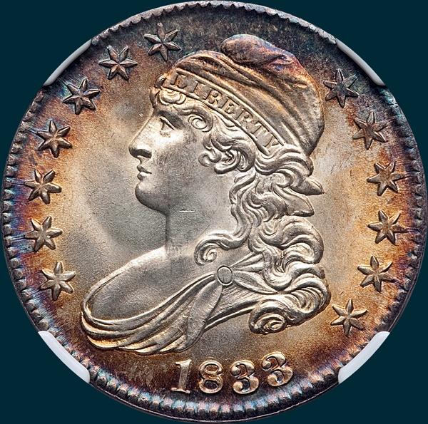 1833, O-101, Capped Bust Half Dollar