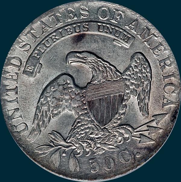 1833, O-111, Capped Bust Half Dollar