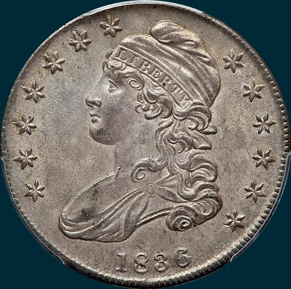 1836, O-112, Capped Bust, Half Dollar