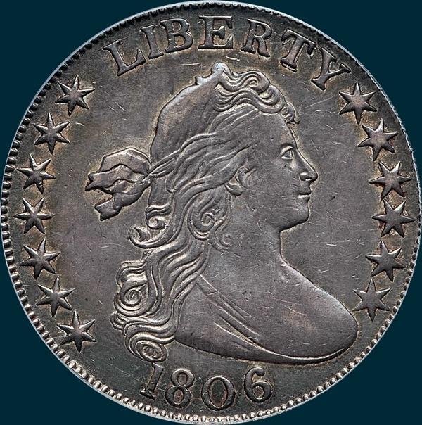 1806, O-105a, Draped Bust, Half Dollar, Large Stars