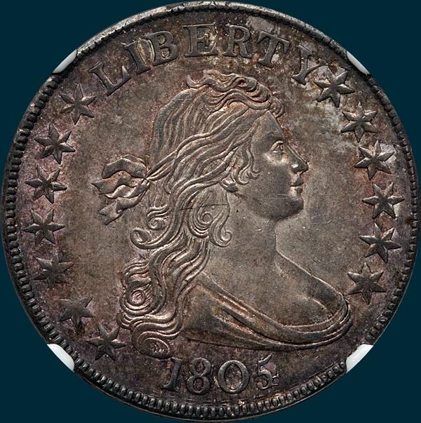 1805/4, O-101, Draped Bust, Half dollar