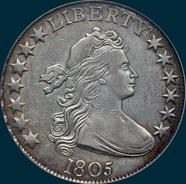 1805, O-107, R5, Draped Bust, Half Dollar