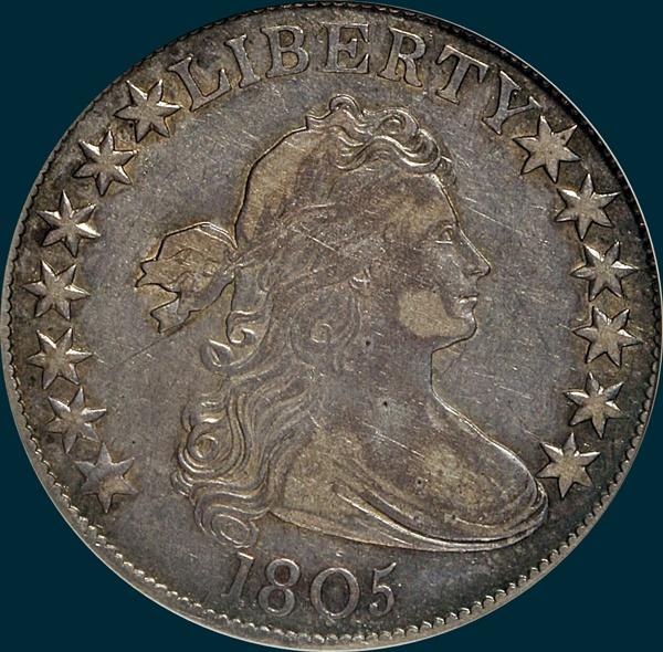 1805, O-109a, R4-, Draped Bust, Half Dollar