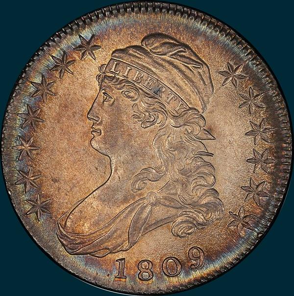 1809, O-109b, III Edge, Capped Bust, Half Dollar