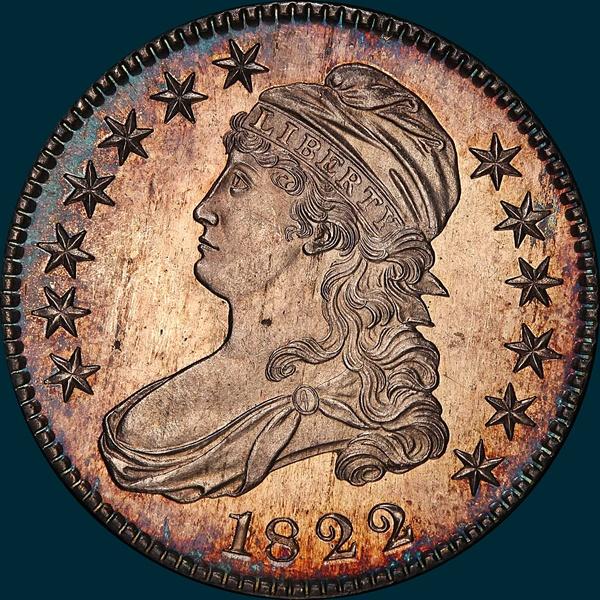 1822 O-103, Capped Bust, Half Dollar