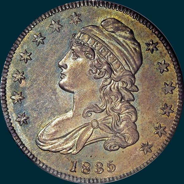 1835, O-110, Capped Bust, Half Dollar 
