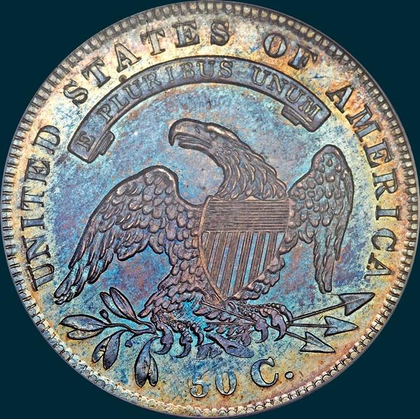 1836 o-116, 50 over 00, capped bust half dollar