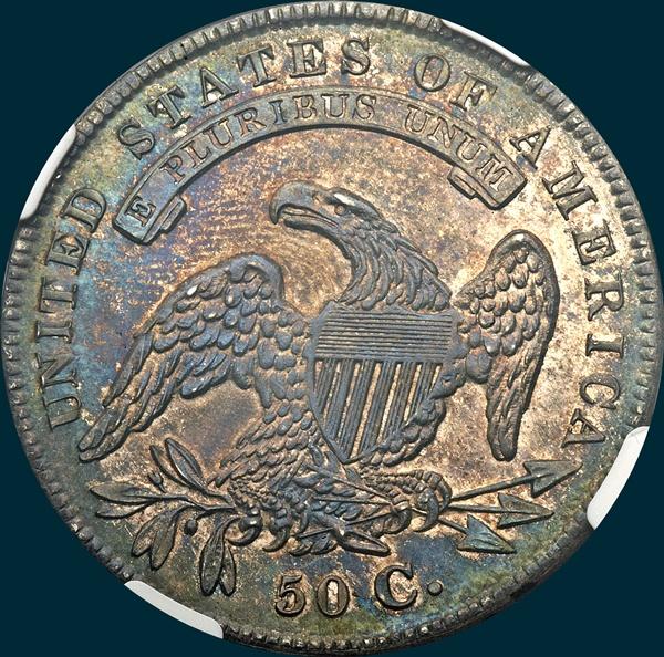 1834, O-109, Large Date, Small Letters, Capped Bust, Half Dollar