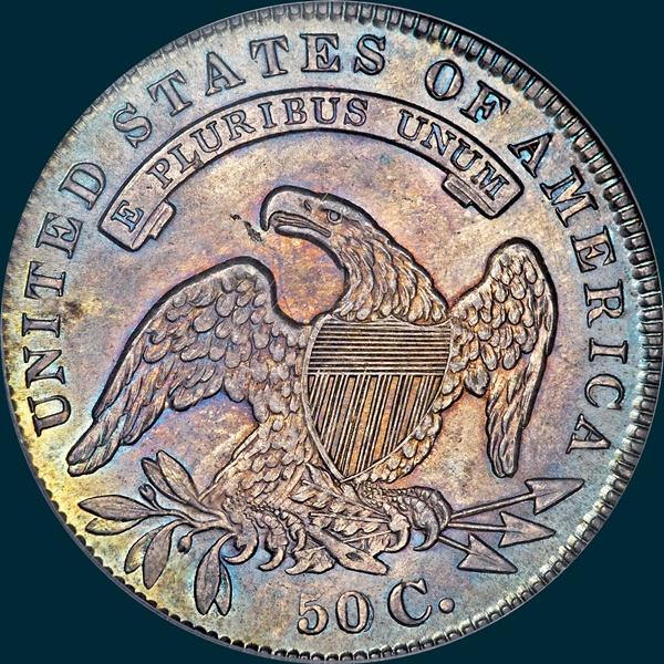 1834 O-115, capped bust half dollar