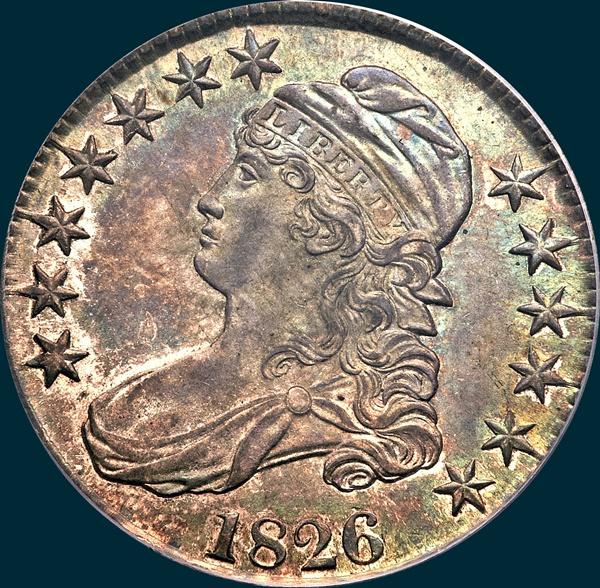 1826, O-104, Capped Bust, Half Dollar