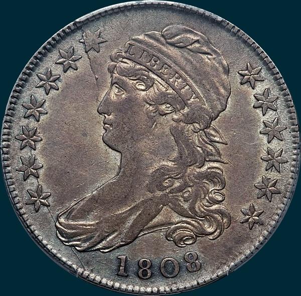 1808, O-110a R4+, Capped Bust, Half Dollar