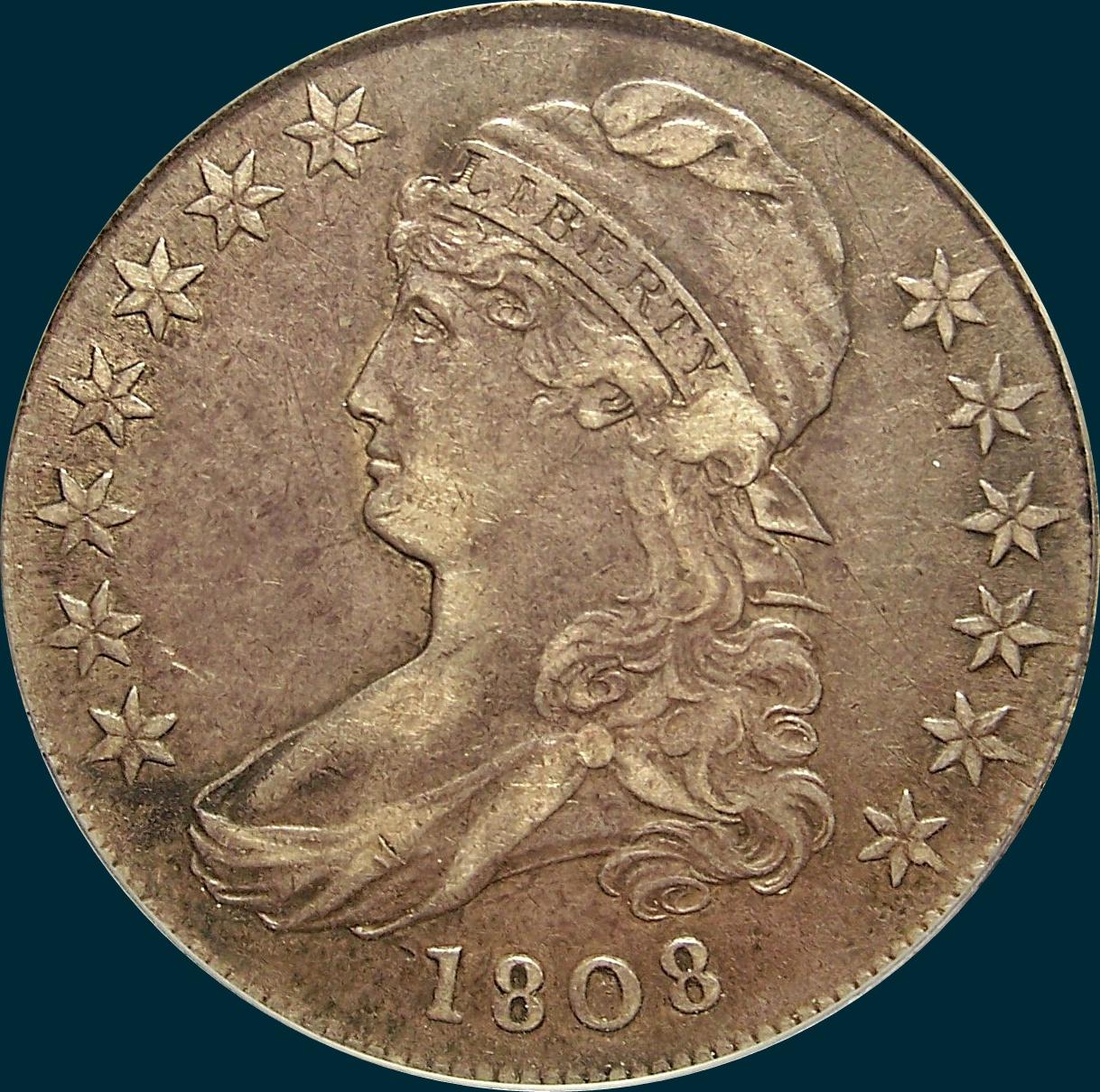 1808, O-108, Capped Bust, Half Dollar