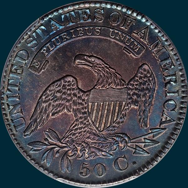 1827 O-107, Capped bust half dollar