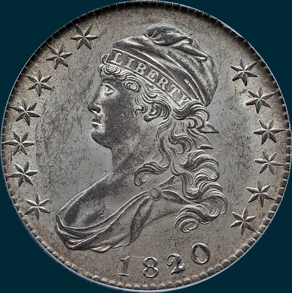 1820, O-101a, 20 over 19, Square Base 2, Capped Bust, Half Dollar