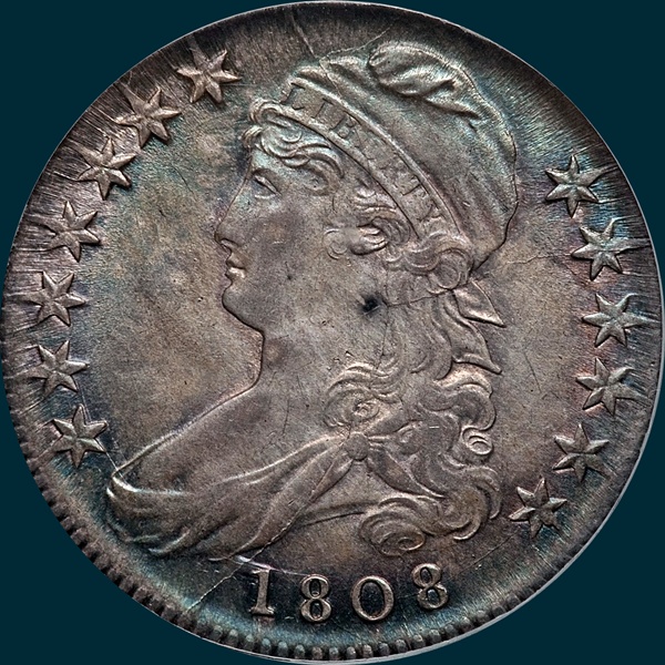 1808, O-106a R2, Capped Bust, Half Dollar