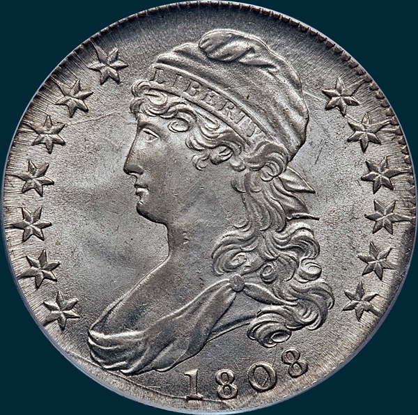 1808, O-107a R3, Capped Bust, Half Dollar