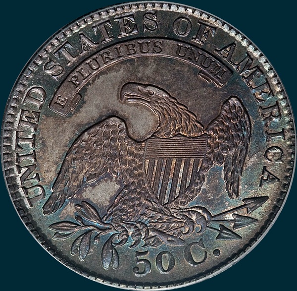 1829, O-105, Capped Bust, Half Dollar