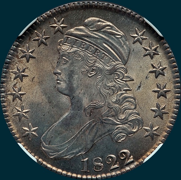 1822, O-101, (1822 over 1), Capped Bust, Half Dollar