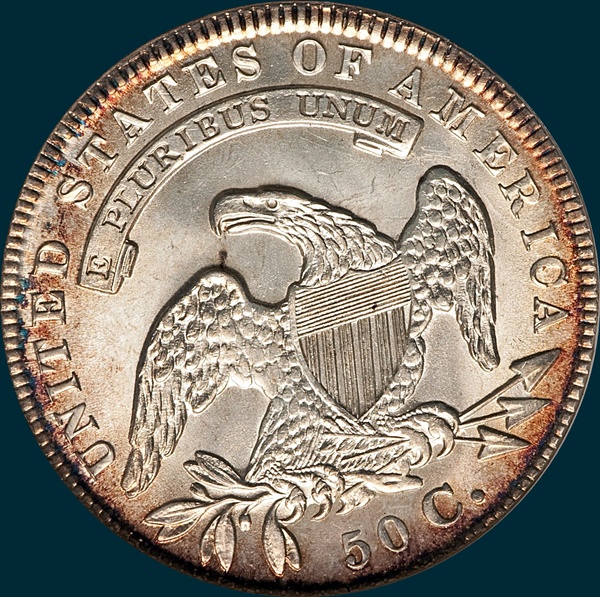 1835 o-106, capped bust half dollar