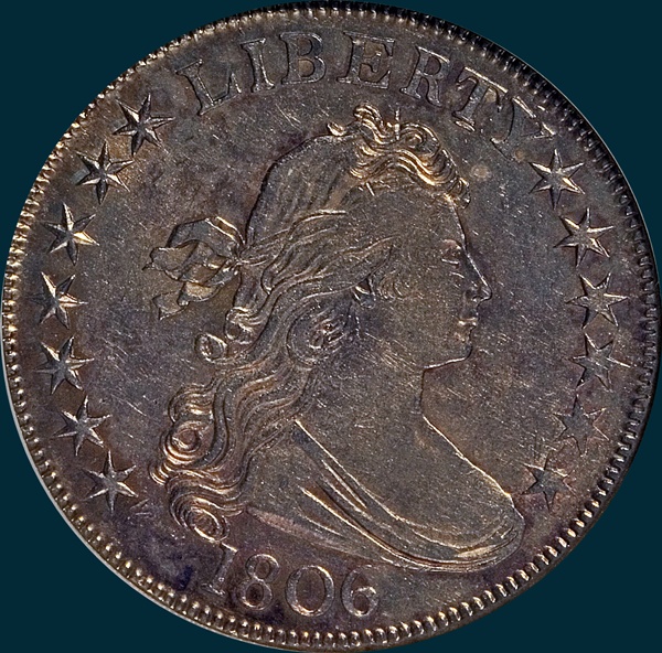 1806, O-115, Prime, Draped Bust, Half Dollar, Pointed 6, Stem