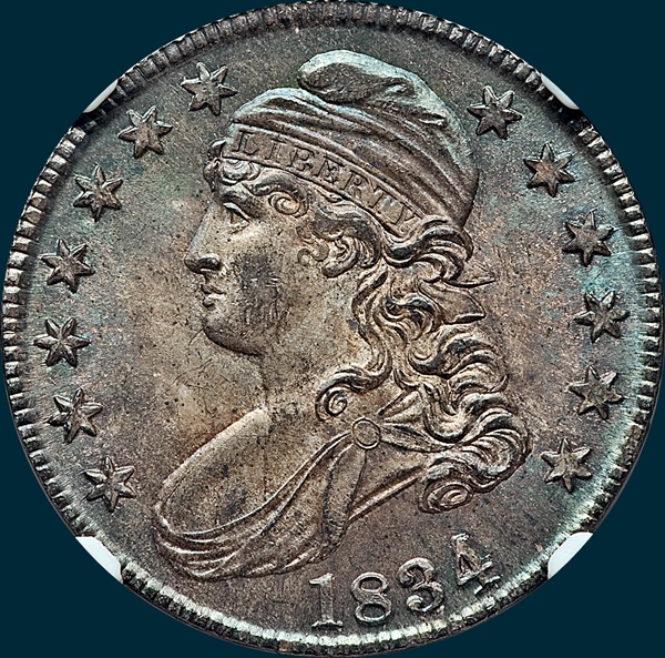 1834 O-106, capped bust half addict