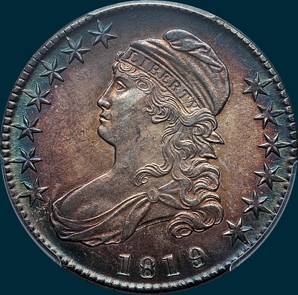 1819/8 O-102, Capped Bust, Half Dollar