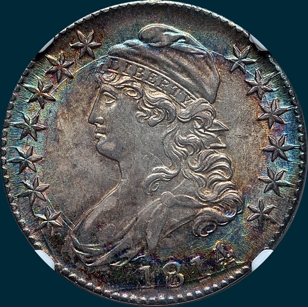 1814, O-101a, 4 over 3, Capped Bust, Half Dollar