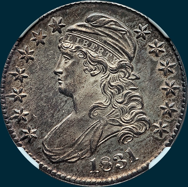 1831, O-110 capped bust half dollar